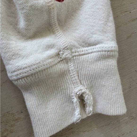 The Great college sweatshirt in washed white with western floral. Size 2 /M - Picture 9 of 11